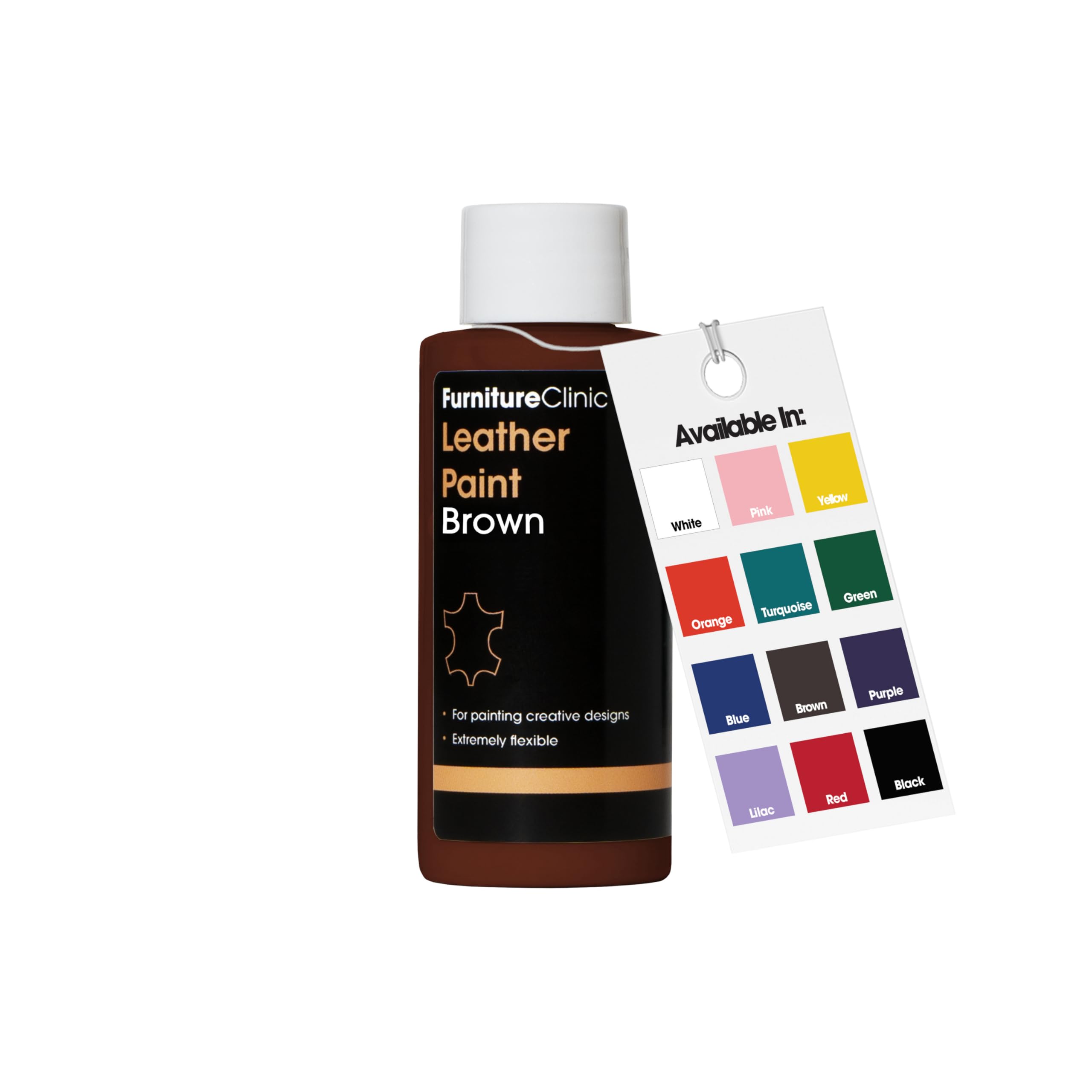 Furniture Clinic Leather Paint - for Painting All Leathers: Footwear, Handbags, Clothing, etc. Flexible and Durable (Brown, 125ml)
