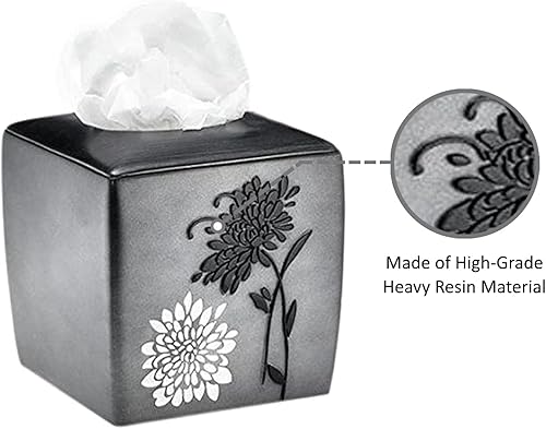 Miniatura 4 de Popular Bath Caja de pañuelos, colección Erica, gris