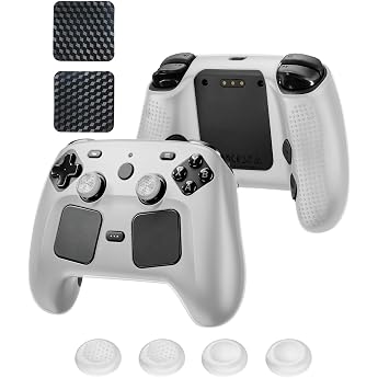 Silicone Protective Case for Valve Steam Controller 2026/Steam Controller 2 Non-Slip Scratch-Resistant Shockproof Case with 4 Joystick Grip Caps 2 Touchpad Protective Films Transparent
