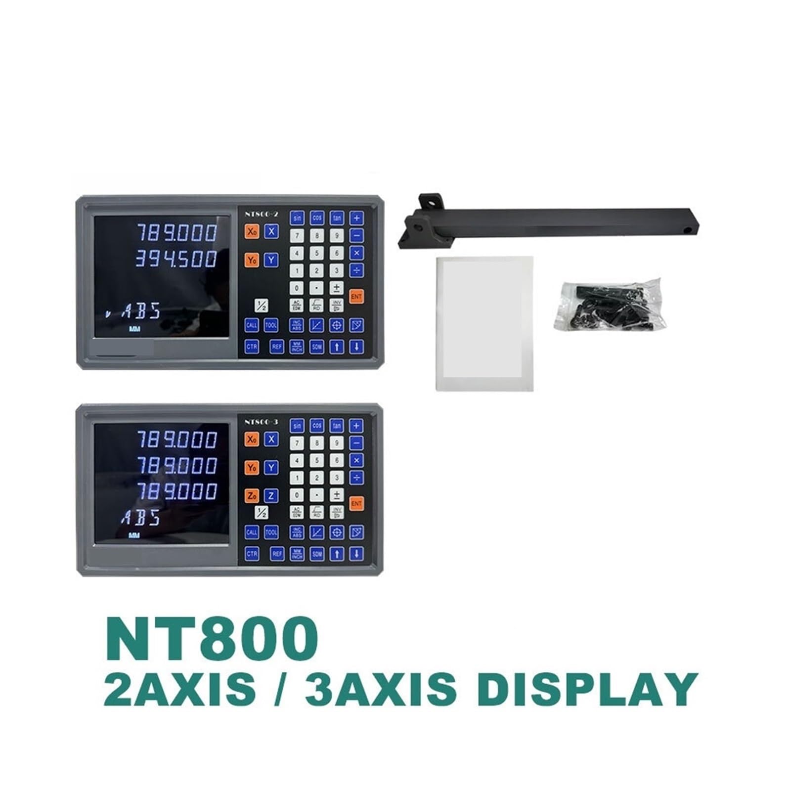 Skale enkodera liniowego, NT800 2/3 Osi LCD DRO Odczyt Cyfrowy TTL AC Dla Frezarki Wytaczarka EDM Liniowy Enkoder Skali 9 Języków(NT800-3 DRO)
