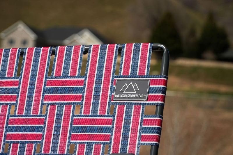 Miniatura 6 de MOUNTAIN SUMMIT GEAR Caddis Sports - Silla de camping retro, ligera, plegable, marco de acero duradero, capacidad de 300 libras, rayas rojas y