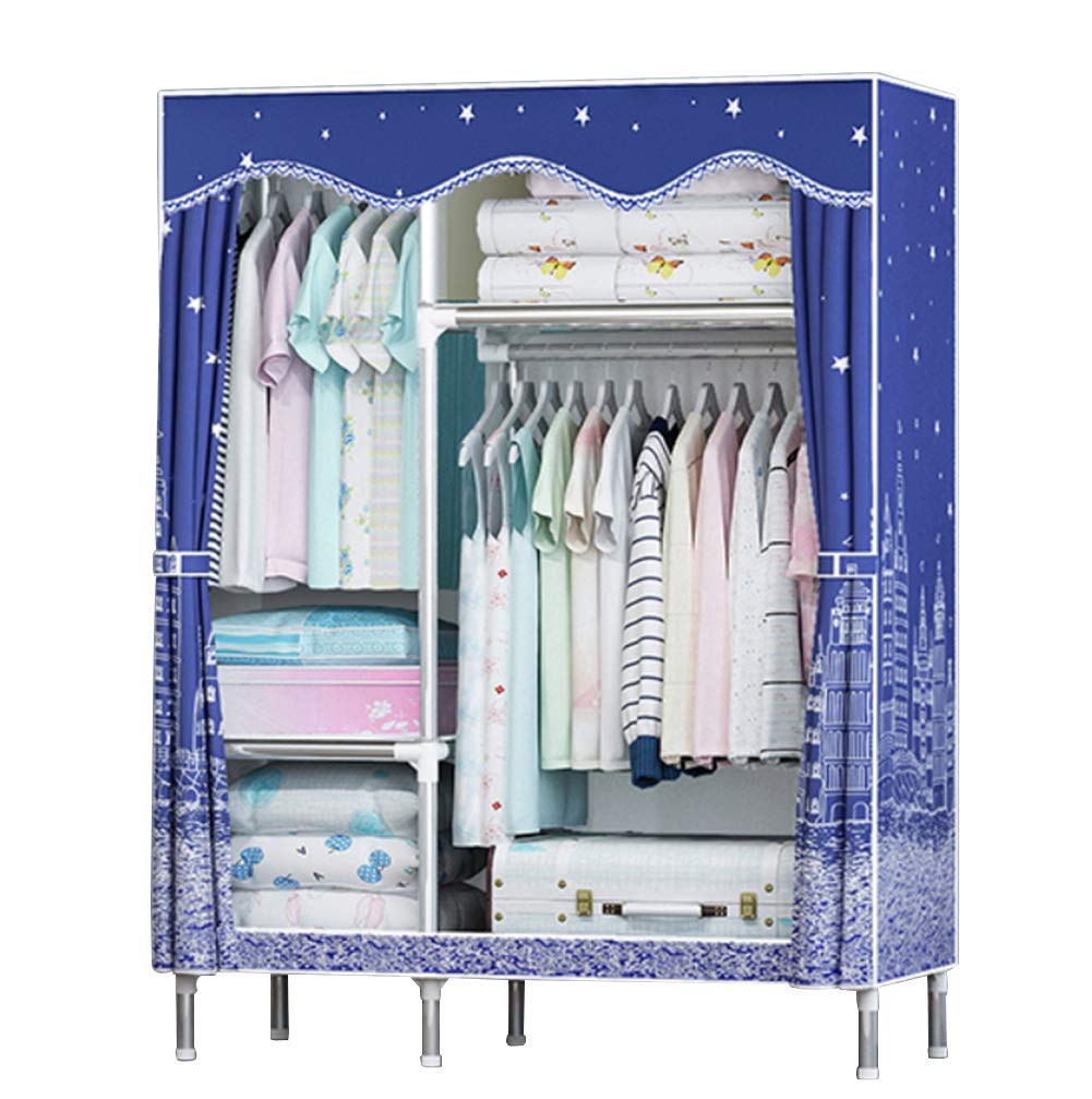Armario portátil de acero azul organizador de ropa independiente 42x68cm