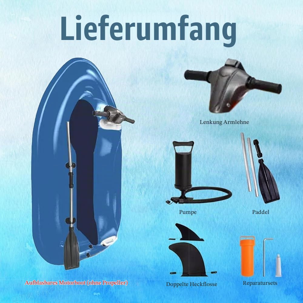 Verbessertes aufblasbares 2-Personen-Boot – Nicht Motorisiertes Boot | 220 kg Tragkraft | Doppelflossen-Sicherheit | Geeignet für Freizeitaktivitäten im Pool, See und Meer, kein Triebwerk,N