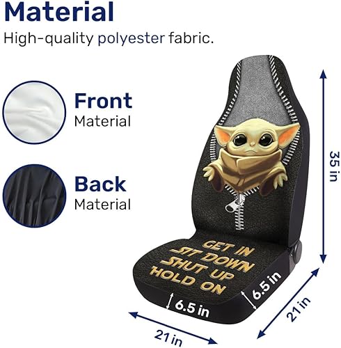 Miniatura 4 de Baby Alien Cute Star Movie 2 Fundas de asiento delantero de coche para automóvil, camión, sedán, SUV, fundas de asiento de automóvil duraderas,