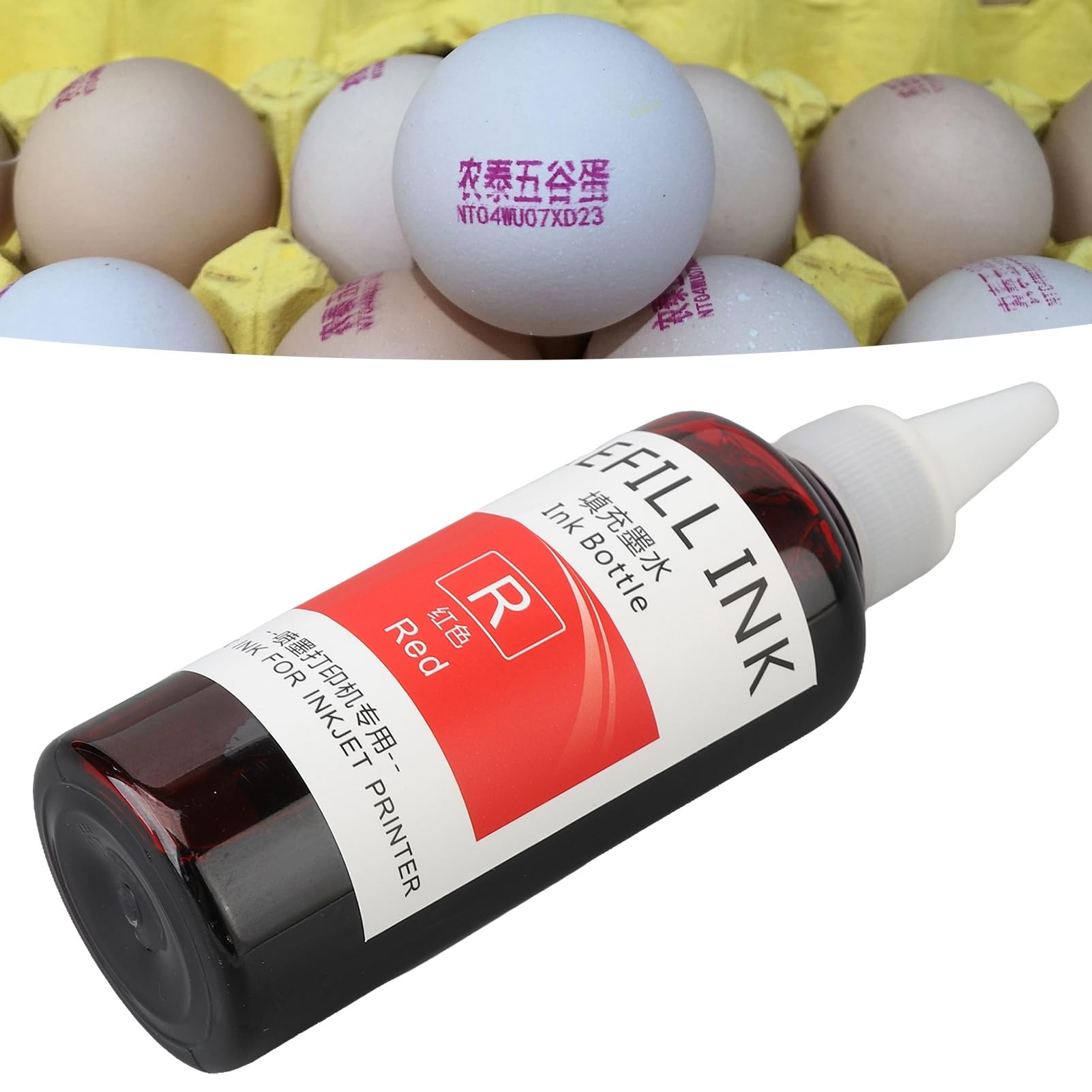 WGFOIP 100ml High Adhesion Stamp Refill Ink, Quick Drying Egg Stamp Ink for Self Inking Stamps for Business Schools (Red) - Image 3