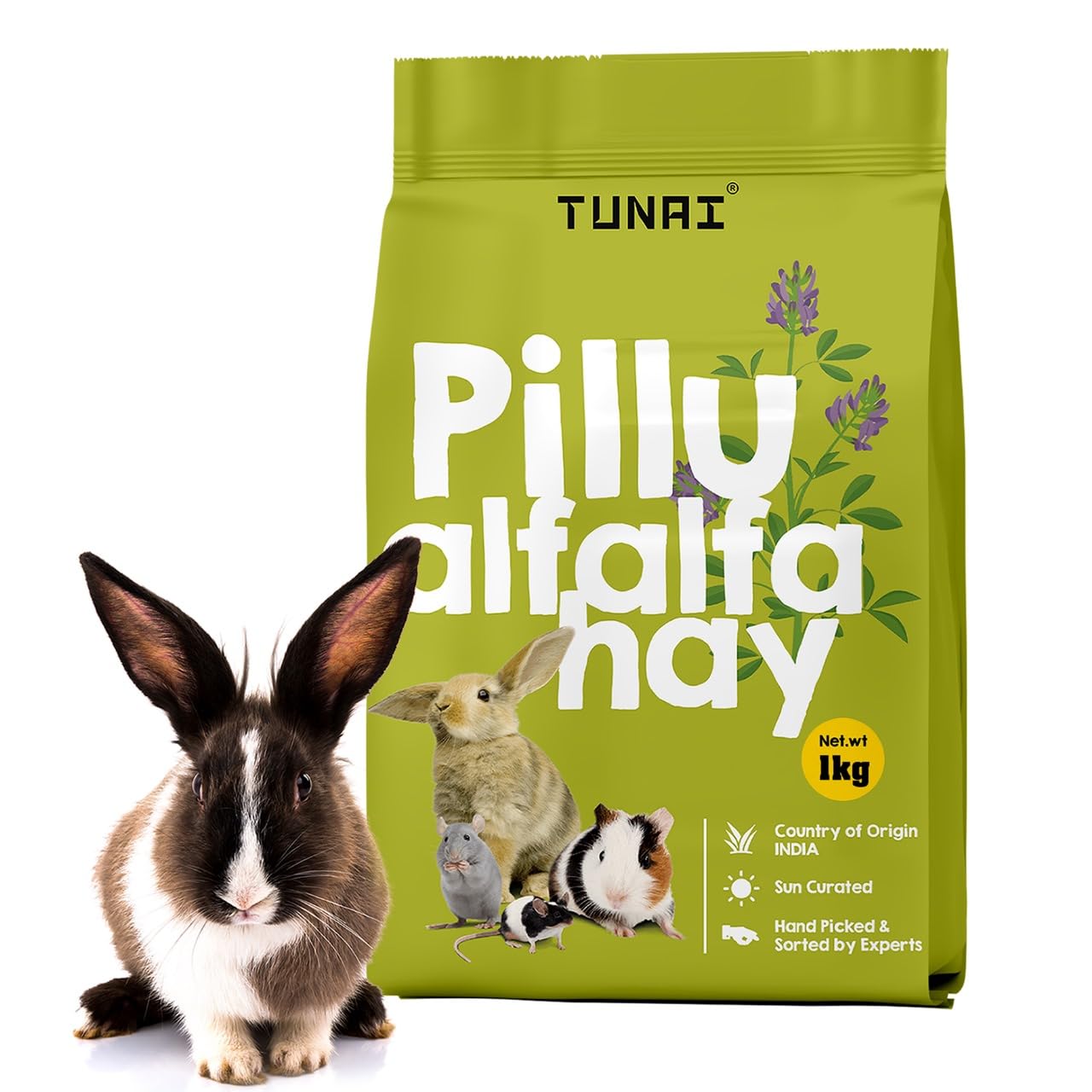 Tunai Pillu Alfalfa Sun Dried Hay for Small Animals Like Rabbit, Hamsters, Lactating Guinea Pigs and White Mice (Alfalfa Hay - 1Kg) (B0C9ZQVJDP) Amazon Price History, Amazon Price Tracker