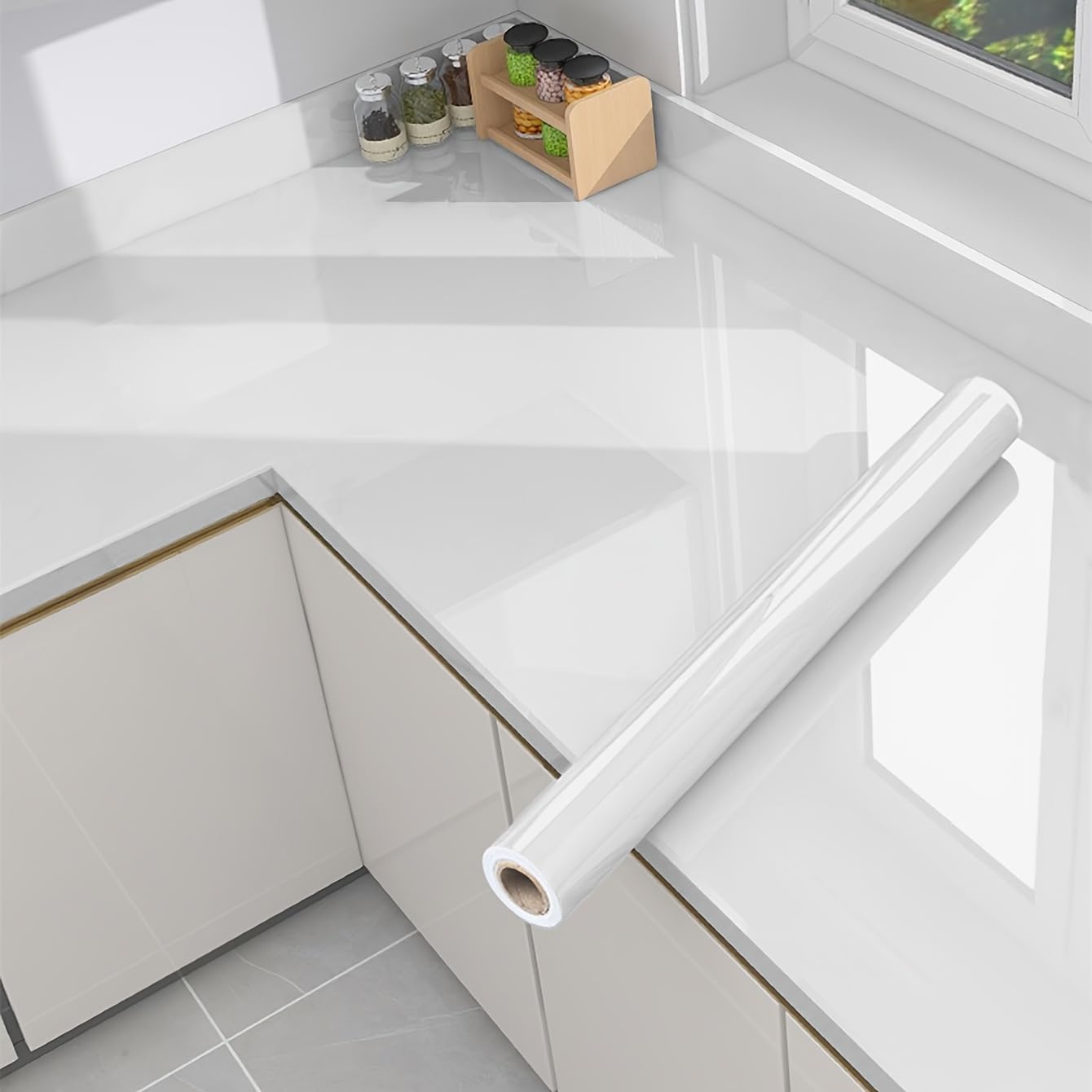 HOME13™ White Contact Paper Self Adheisve Glossy Wallpaper Vinyl Kitchen Wall Sticker Removable Wallpaper for Countertop Kitchen Cabinet (24x100 Inch, White Glossy) (B0CM93ZLS2) Amazon Price History, Amazon Price Tracker