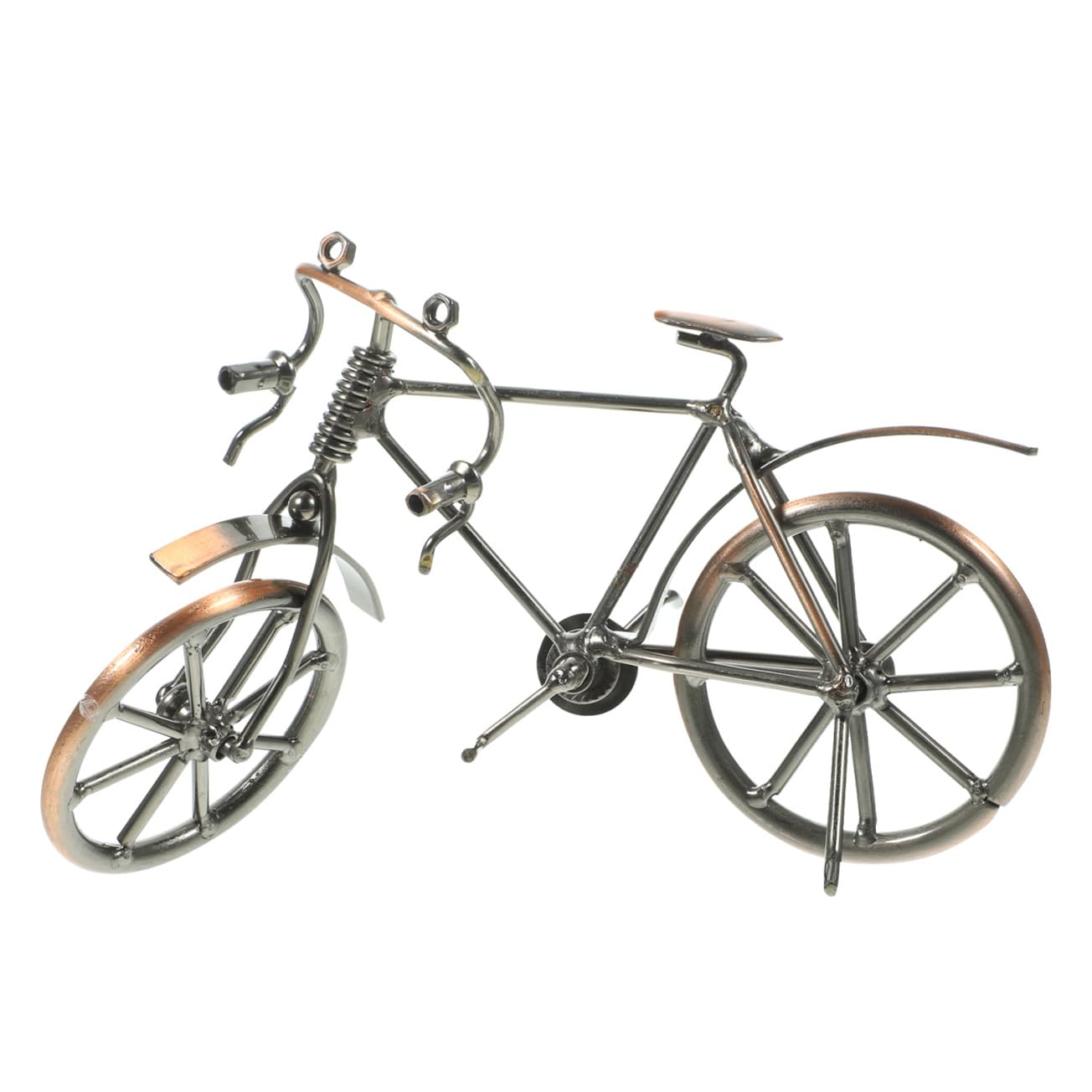 Bicicleta vintage de metal Zerodeko con manillar doblado y acabados artesanales de hierro