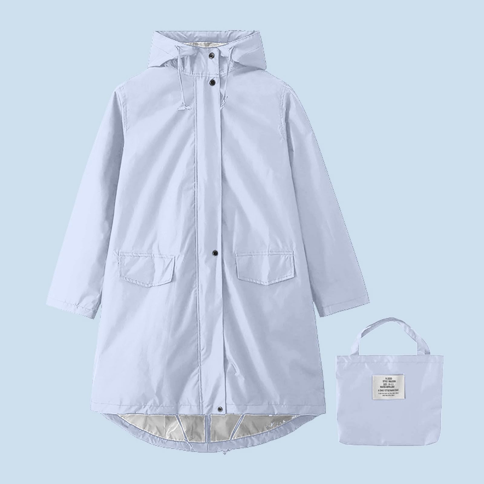 Generisch Poncho impermeabile da donna, in EVA, con cappuccio, multifunzione, riutilizzabile, per escursionismo, campeggio, pesca, bicicletta, abbigliamento antipioggia
