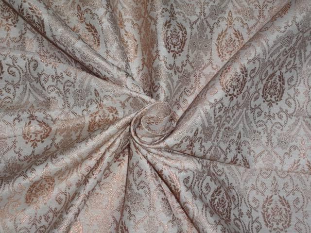 Tissu brocart de soie ivoire dorée pour vos tenues de mariage