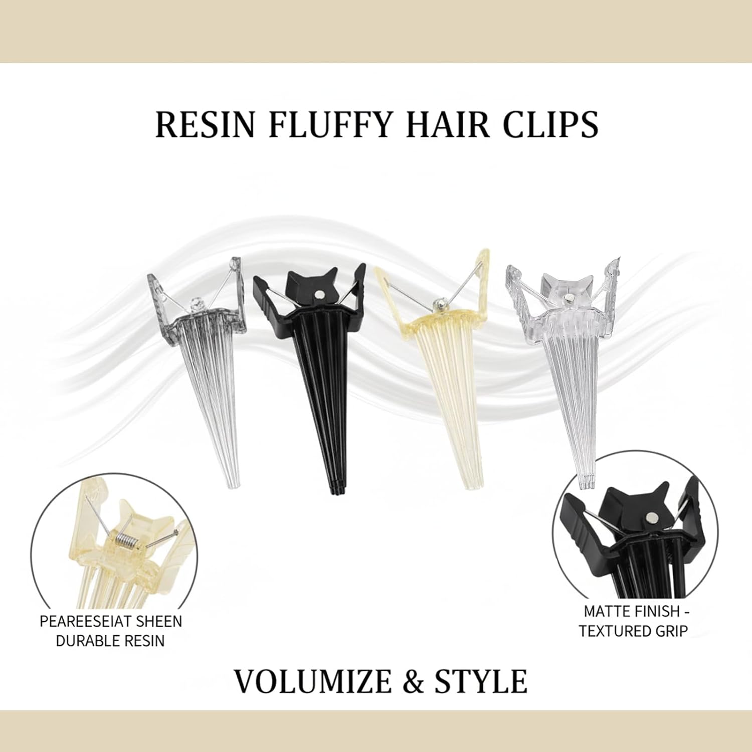 8PCS Volumizing Hair Clips, Hair Vo-lume Pincher for Instant Root Lift and Volume, Volumizing Roller Clips for Fine Thin Hair, Root Clips for Curly Hair Volume, Resin Material Hair Styling Tools image 3