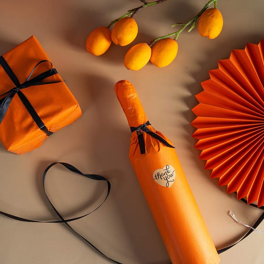 Papier de soie Orange, 10 feuilles – papier d’emballage de haute qualité, facile à découper – idéal pour les idées artisanales, l’emballage et les cadeaux des clients – 50x70 cm