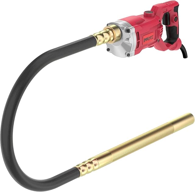 IMAYCC Concrete Vibrator 1500W Handheld Concrete Vibrating Tool with 6.6ft Shaft Rod Electric Concrete Vibrabrater 14400VPM Portable Power Concrete Vibrators for Various Concrete Construction