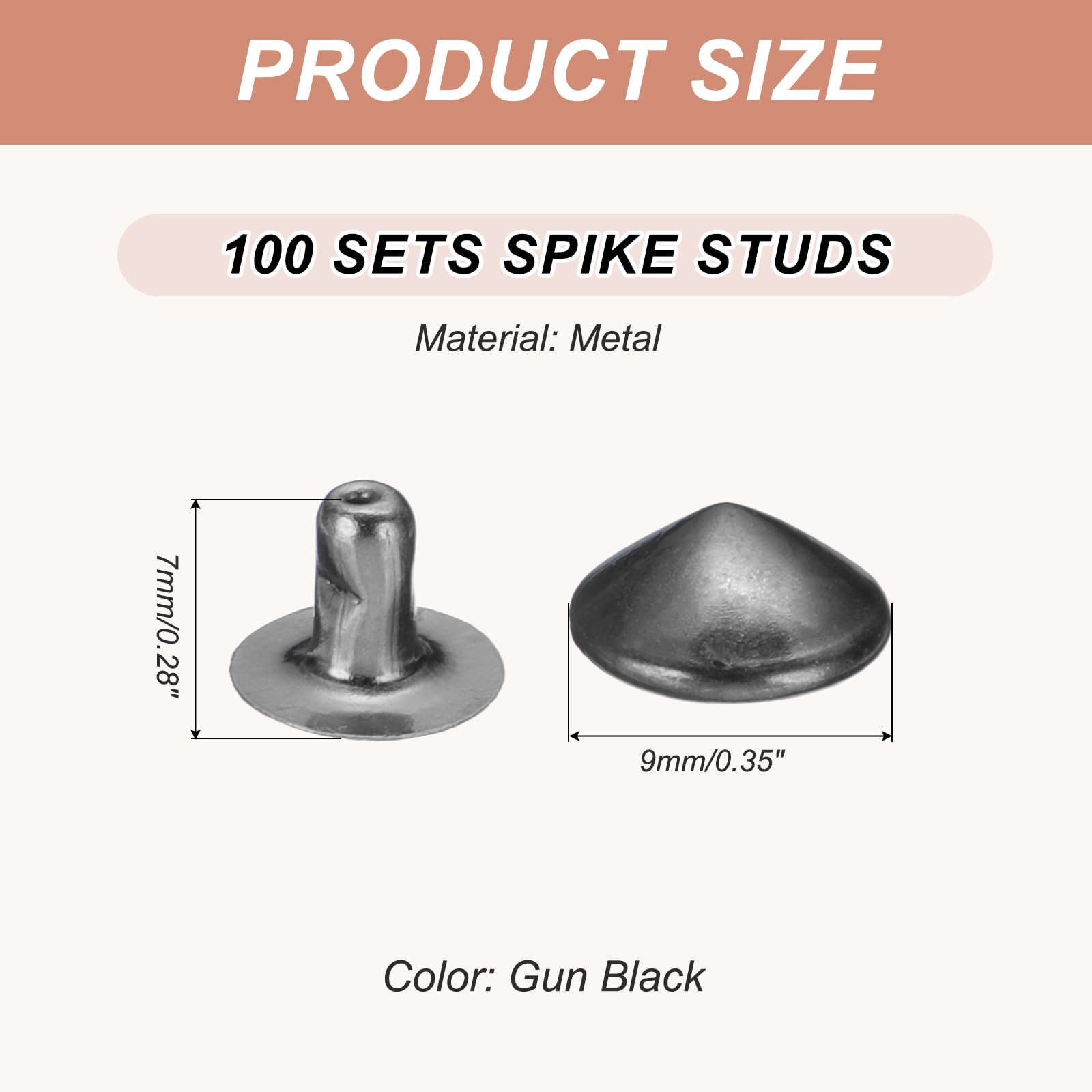 PATIKIL 9mm Spike Rivets - Image 2