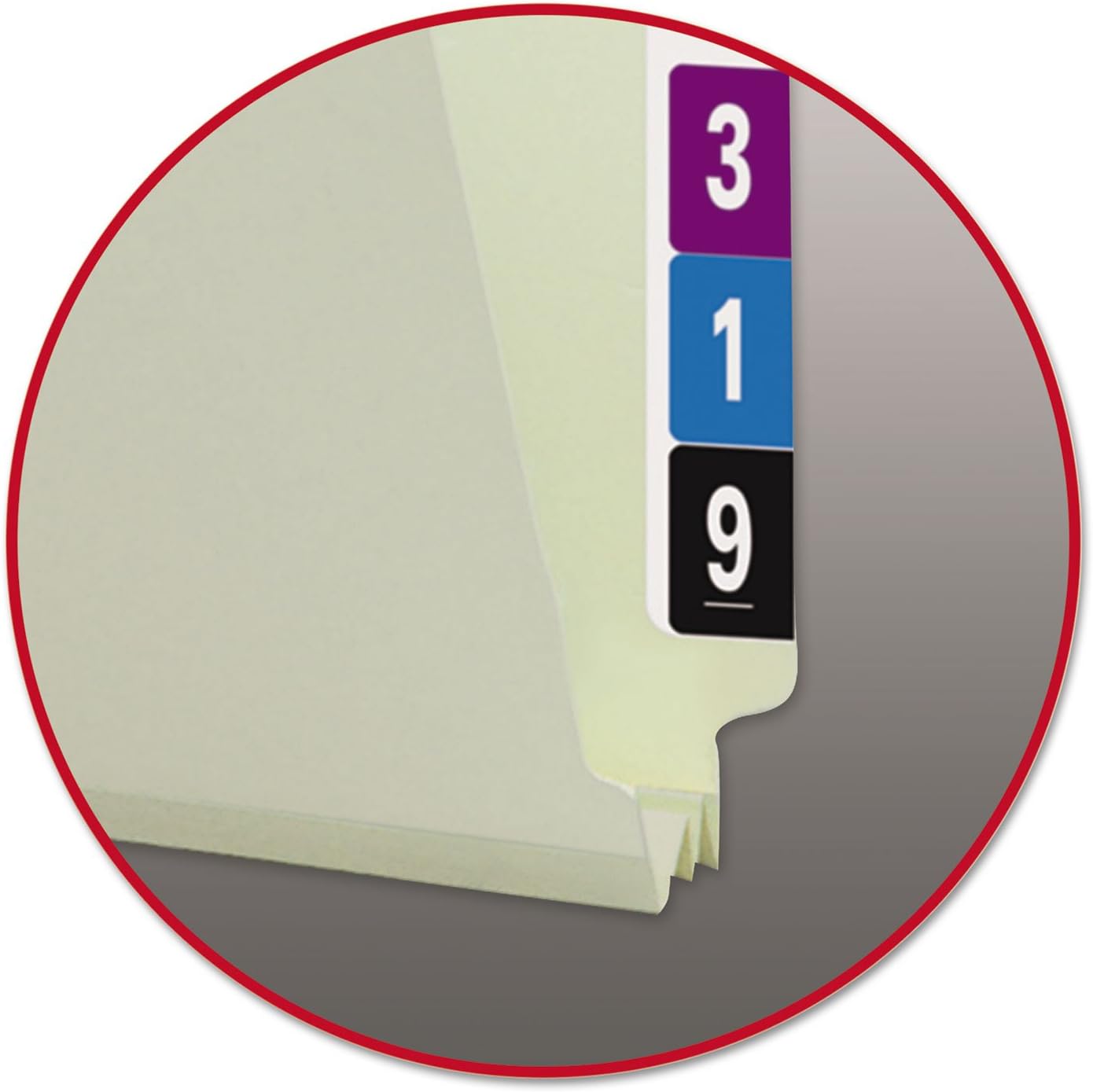 Smead End Tab Pressboard File Folder, Straight-Cut Tab, 2" Expansion, Letter Size, Gray/Green, 25 per Box (26210)