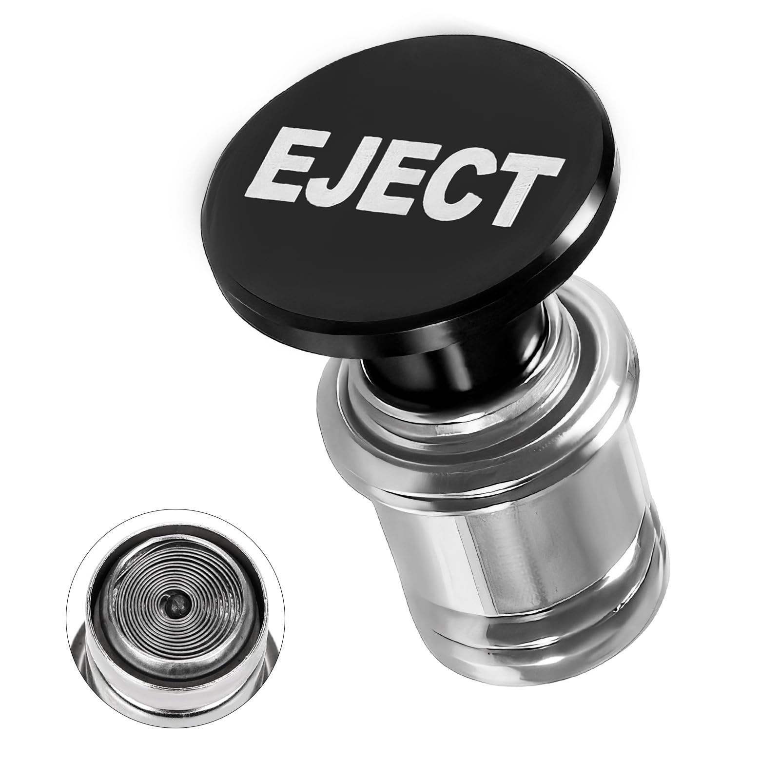 Eject Button Car Cigarette Lighter, 12 Volt Aluminum Auto Cigarette Lighter Plug Replacement, Universal Cigarette Lighters Button Decoration for Most Vehicle Socket Size A (Black)