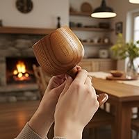Vista 7 de I-MART Copa de cáliz de madera hecha a mano de 5 onzas de madera de azufaifo para copas de comunión, copa de cáliz de madera para iglesias, hogar