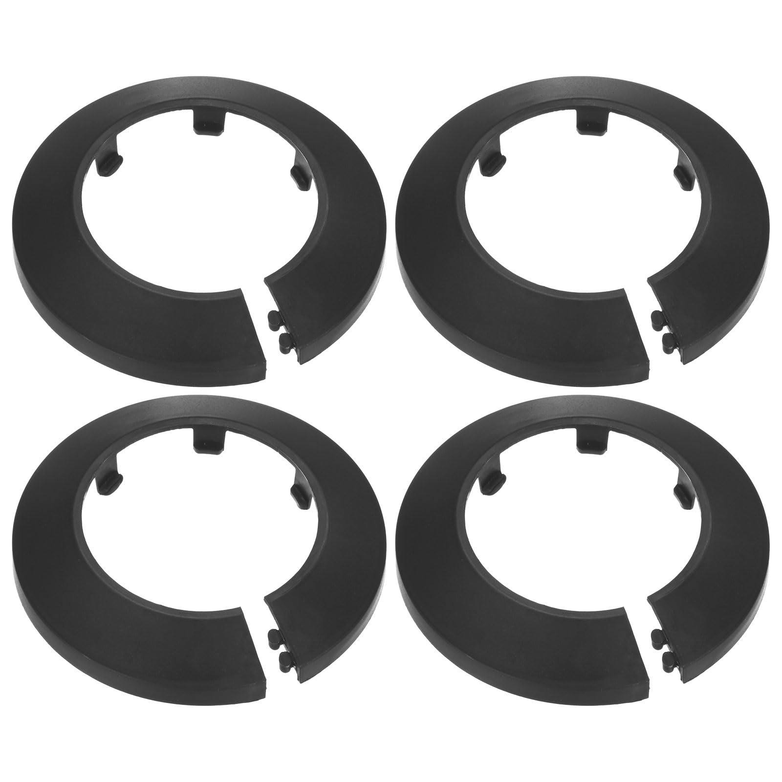 M METERXITY 4-Pack Pipe Cover Decoration, Suit for 50mm Outer Diameter Flange Water Pipe Escutcheon Water Pipe Drain Line Cover for Radiator Pipe/Water Drain Tube [Black]