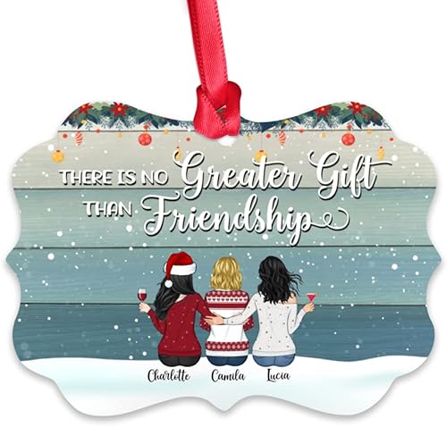 Vista 42 de Gossby Adorno personalizado para mejor amiga, regalo de Navidad personalizado con diseño, nombre, regalo de Navidad para mujeres, hermana del alma