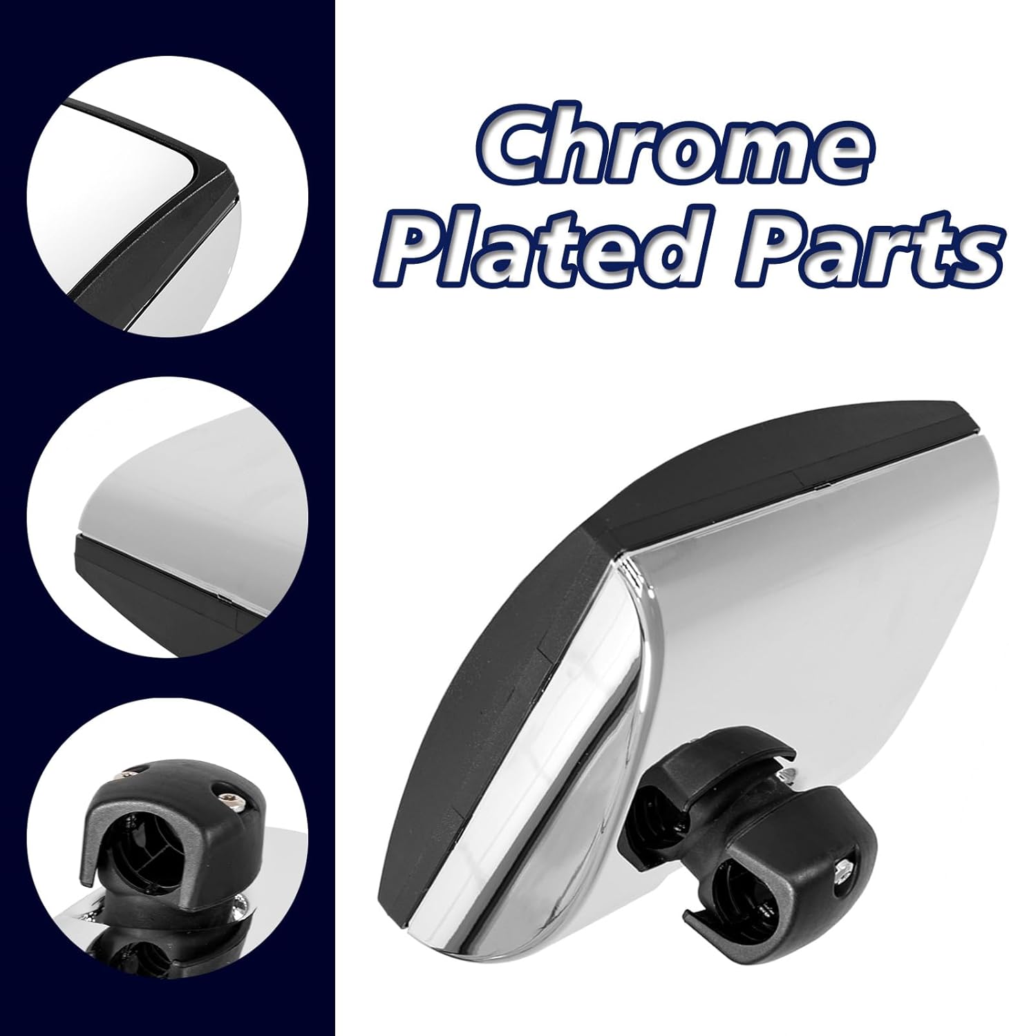 High Soar Chrome Square Convex Hood Mirror Head for International Durastar Transtar Prostar Workstar Harvester Truck Tractor 2008-2017