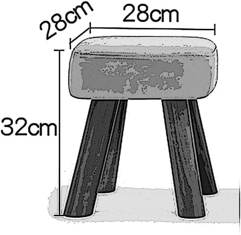 BTZHY Ottoman,Square Wooden Wood Support Upholstered Footstool Ottoman Pouffe Chair Stool 4 Legs and Faux Leather Cover-28x28x32cm