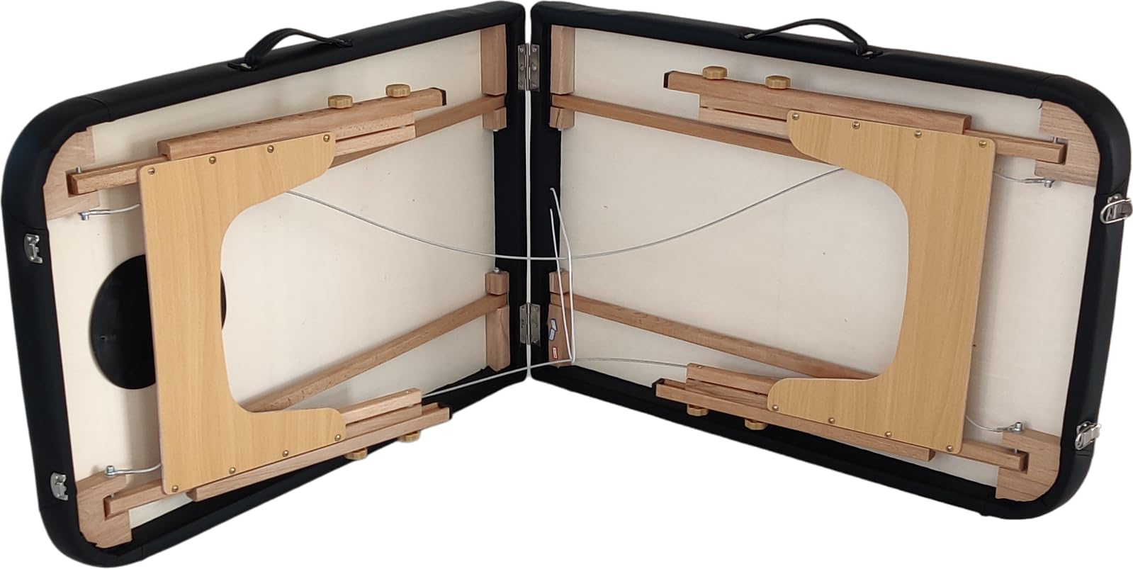 Beltom® Mobile Massagetisch Massageliege 2 zonen Basic 185 x 60 cm. - Licht 11,6 kg - massagebed massageleuning Massagebank 2 Zones klappbar Kosmetikliege - Schwarz