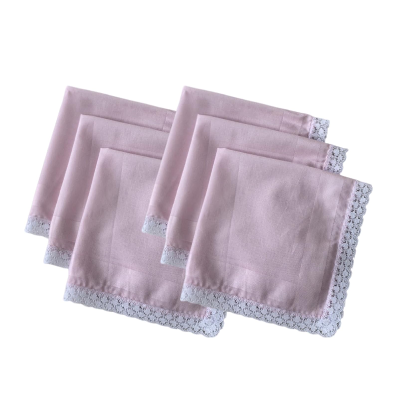 Buxuaaaa 6Pieces of Elegant Ladies' Cotton Handkerchiefs with Delicate Lace and Floral Hanky for Gatherings Elegant Cotton Hankies