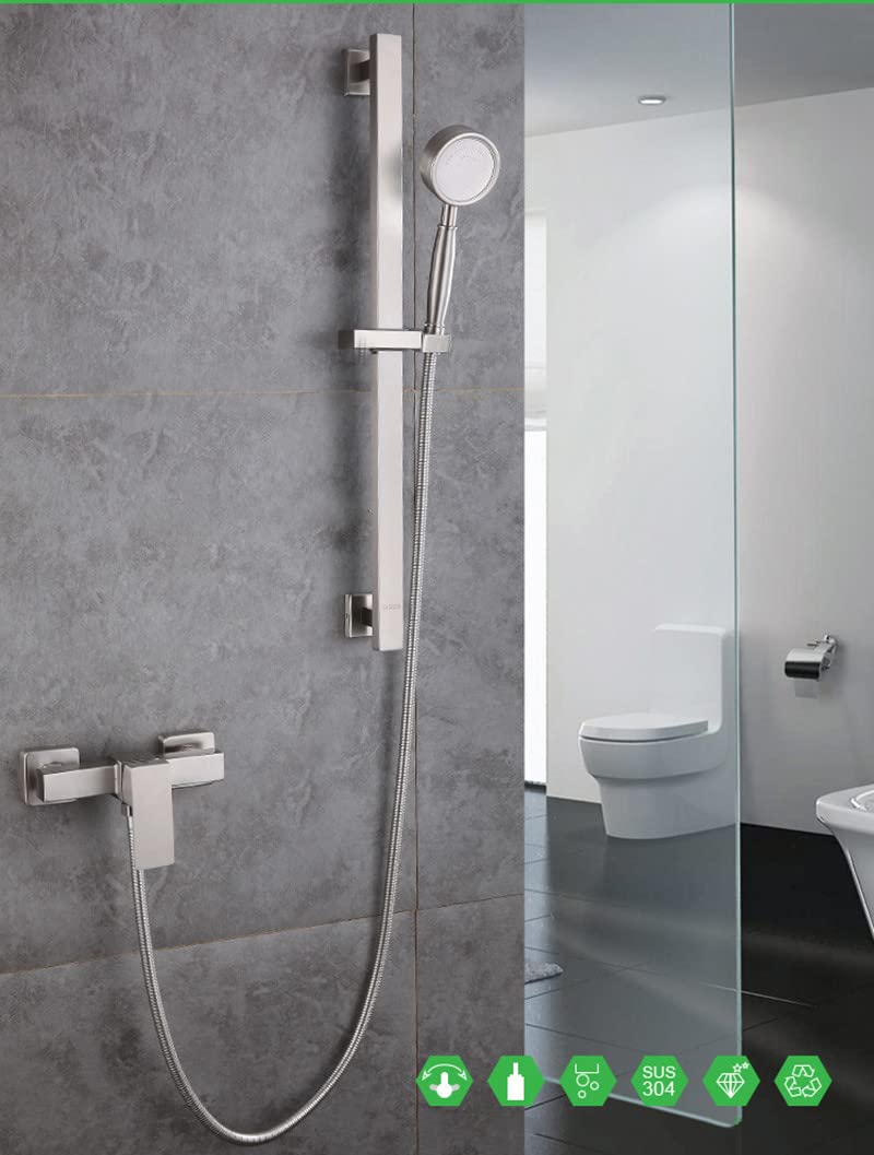 Douche Mengkranen Bar, Rvs Douchekraan Warm en Koud Water Mixer Wandmontage Metalen Handvat