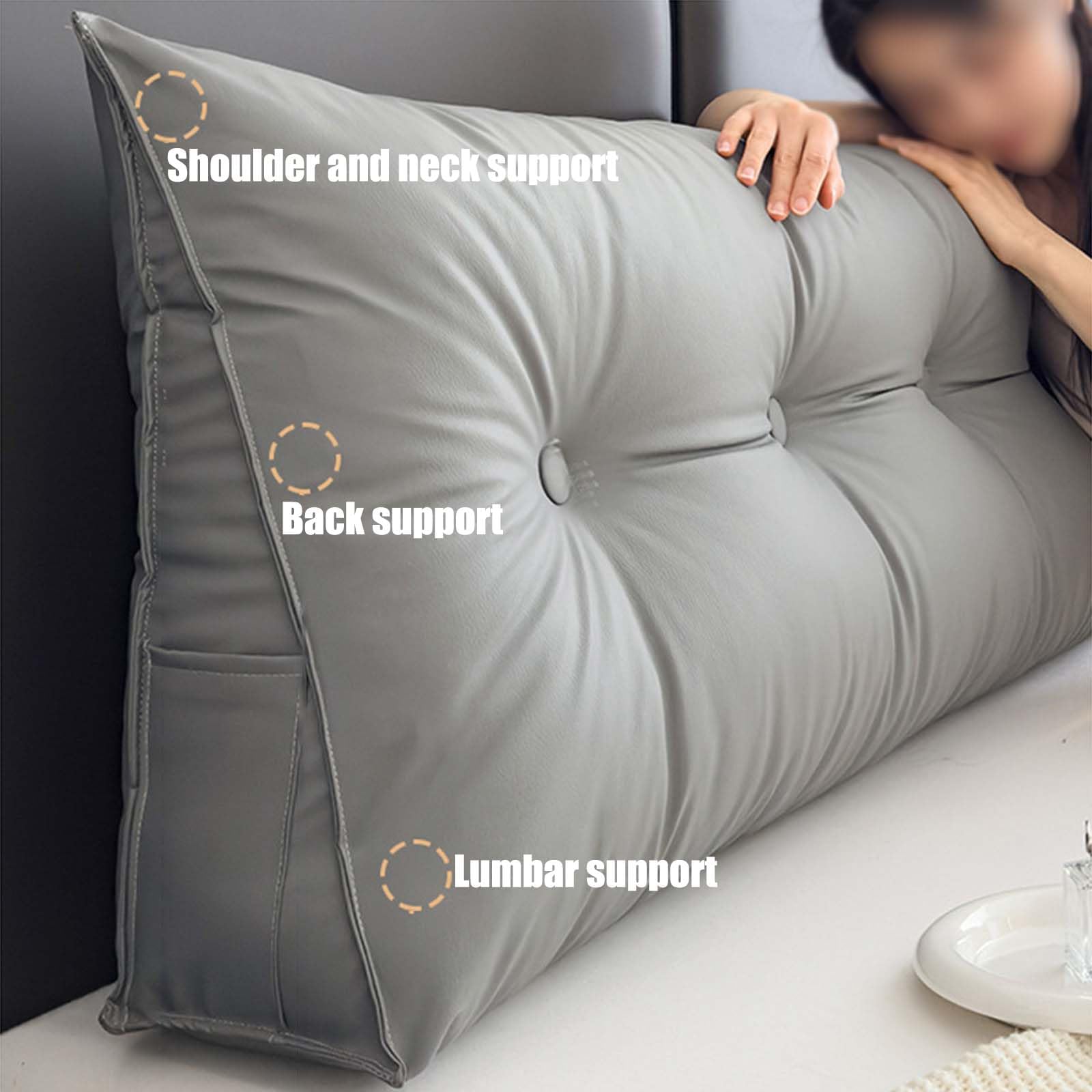 Generico Cuscino Schienale Letto Triangolari per Testata Letto Cuscino A Cuneo Testiera Testata Letto Matrimoniale per Letto Divano Schienale Singolo Imbottita Sfoderabile,A,180x20x50cm
