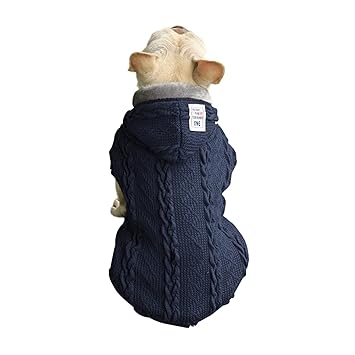 Dog Sweater, Winter Dog Clothes, Pet Hoodie Sweater, Small Dog Jacket, Puppy Coat with Hood for Small Medium Dog Cat Boy Girl (XXL, Blue)