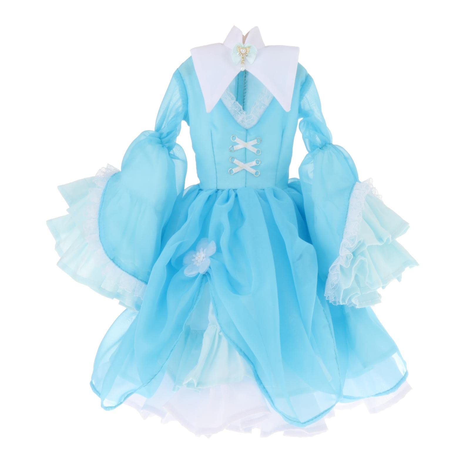 Puppenkleid Ball Jointed Doll Kleidung Simulation Retro Kleid Handgenäht Weich für Mädchen Kinder Geburtstagsgeschenk Rollenspiel, Blau