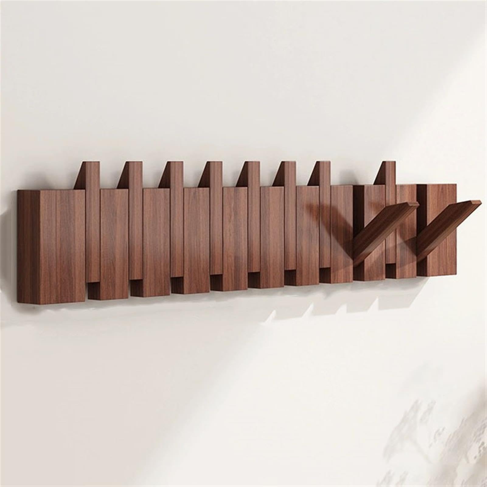 PatèRes en Bois, Porte Manteau De Style Piano, Porte Manteau Mural Rabattable, PatèRes Robustes, pour Suspendre Manteaux, CléS, Chapeaux, Peignoirs, Serviettes