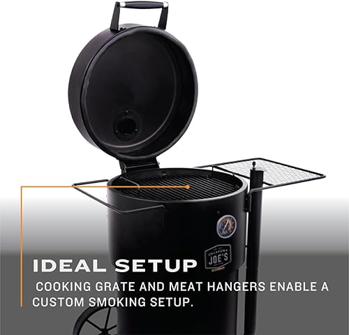 Miniatura 4 de Char-Broil Oklahoma Joes Bronco - Ahumador de tambor de barril con acero recubierto de porcelana, canal de entrada de aire y superficie de cocción