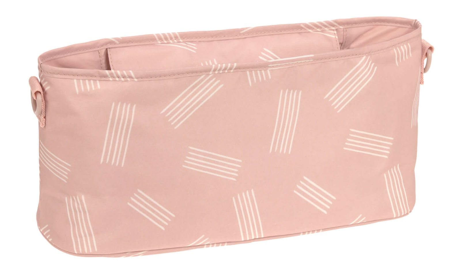 LÄSSIG Baby Organisateur de poussette Buggy Organizer Sac de poussette avec fixation pour poussette/Buggy Organizer Soft Stripes rose