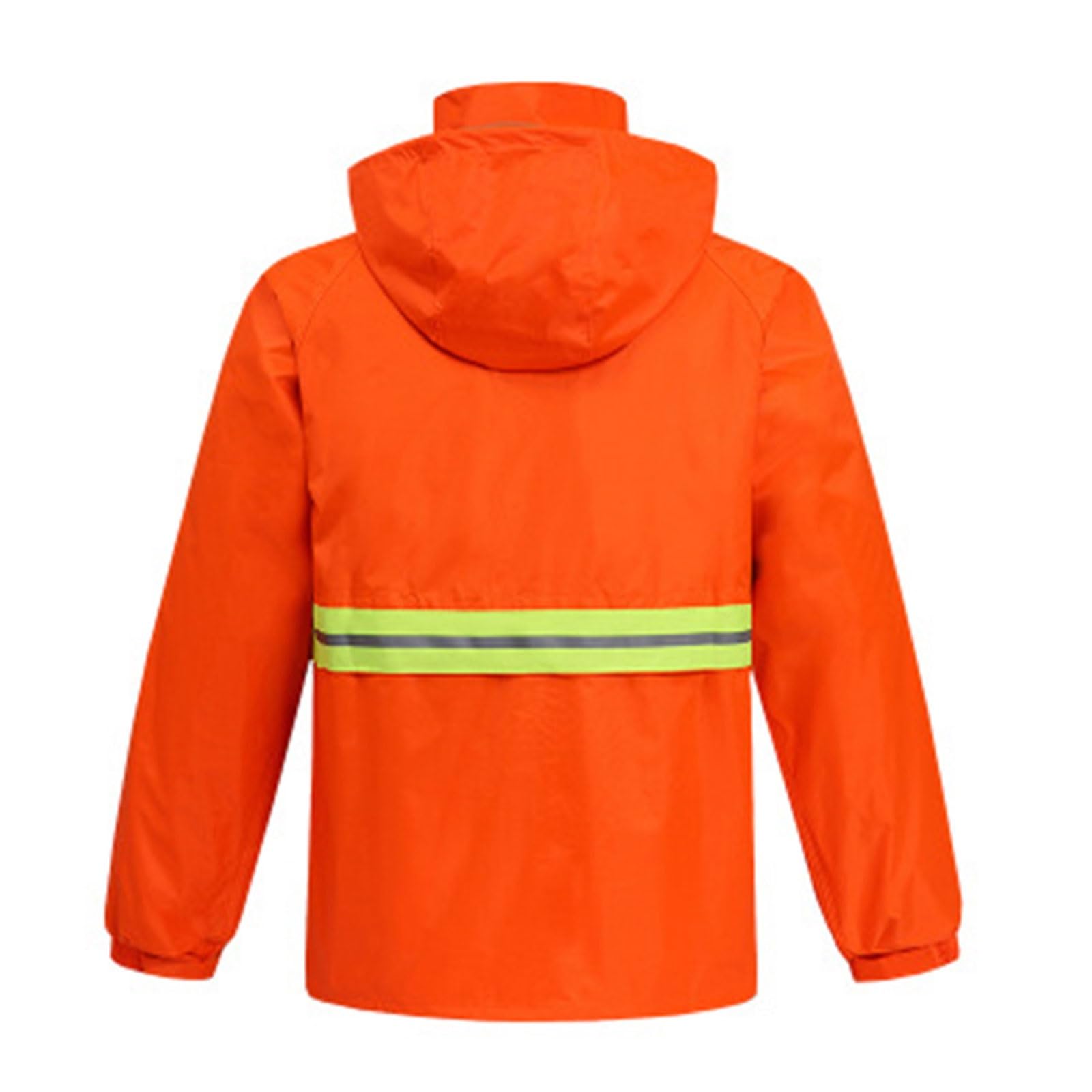 Chaleco reflectante de alta visibilidad, Traje de lluvia ligero reflectante alta visibilidad con capucha for hombres tallas múltiples naranja