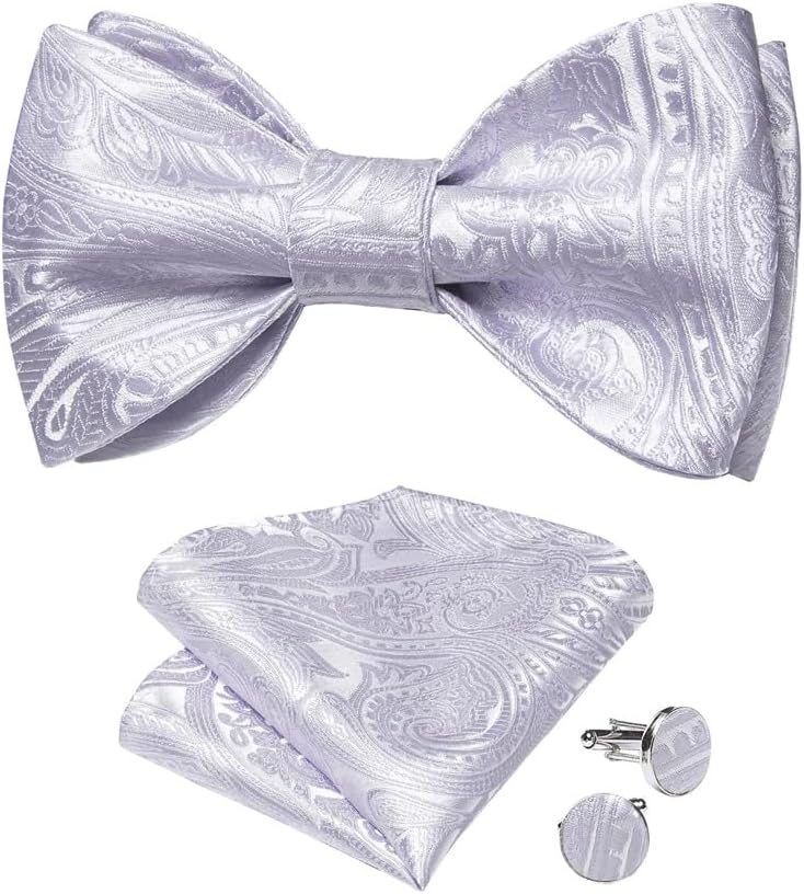 GSDFVIYT 蝶ネクタイ ウェディング アクセサリー ボウタイ 男性用 新郎 ハンカチ カフィンセット パーティー マン ホリデ
