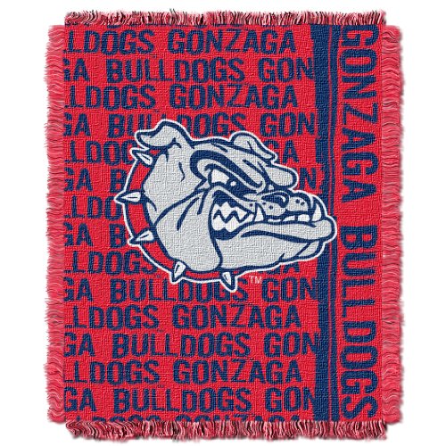 Northwest NCAA Gonzaga Bulldogs Unisex-Adult Woven Jacquard Throw Blanket, 48" x 60", Double Play