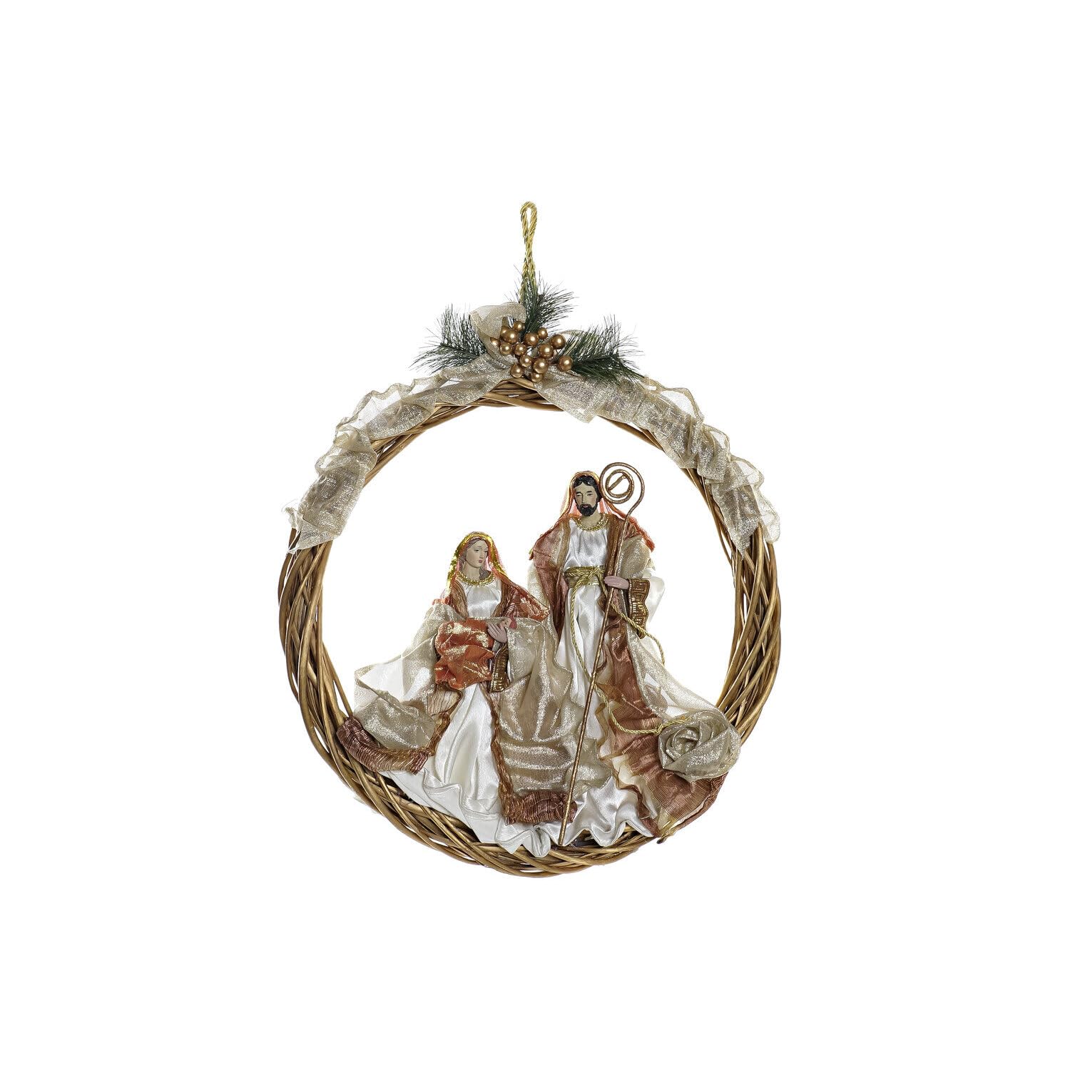 Nacimiento couronne blanche 49cm pour illuminer votre salon pendant les fêtes
