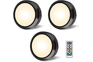 LEASTYLE Puck Lights with Remote, Warm White Wireless Battery Operated Under Cabinet Lighting