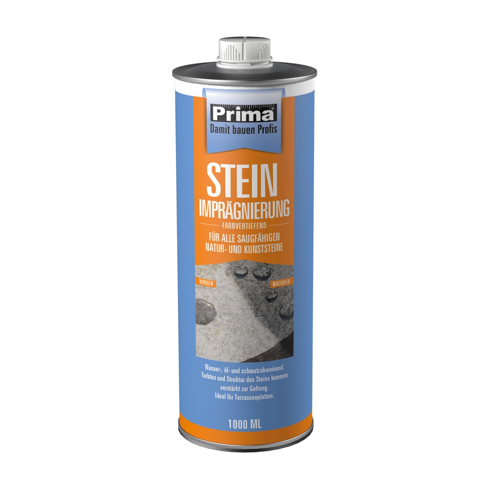 Prima pietra impregnante intensificante colore – Protezione intensificante per pietra naturale e calcestruzzo – impermeabile e resistente allo sporco – per terrazza e pavimentazione (1 l)
