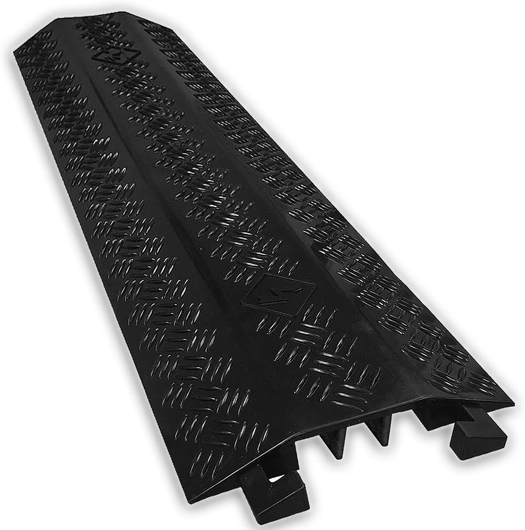EZ Runner PVC Drop Over Cable Ramp - 3 Channel - Black