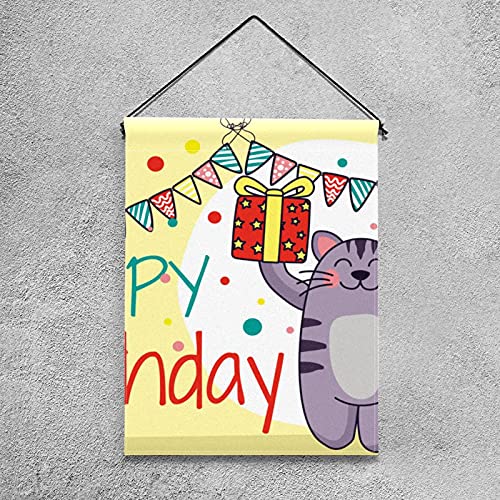 Drapeau de bienvenue Happy Birthday chat extérieur double face robuste - 4
