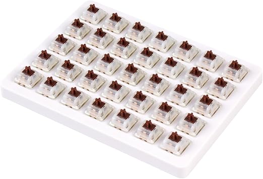GATERON Cap Milky Brown Keyboard Switches, RGB LED Linear Pre Lubed 5 Pin 50gf Key Switches for MX Mechanical Keyboard (Yellow,35PCS)