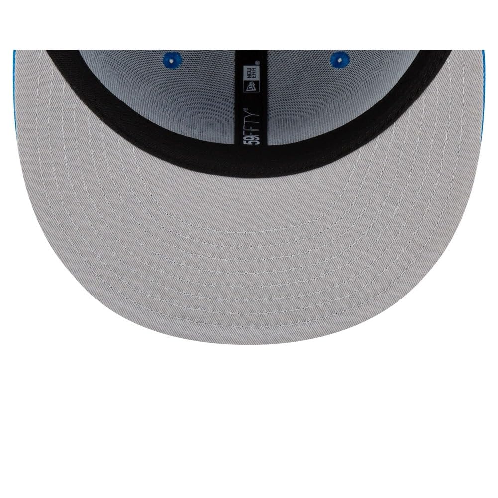 New Era NFL 59FIFTY Detroit Lions Blue Team Color Logo Authentic Collection Fitted On Field Football Cap Hat