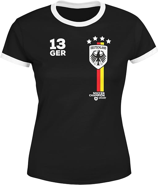 MoonWorks® Damen Fan-Shirt Fußball Retro Deutschland Germany Weltmeisterschaft Fan-Trikot Style WM 2026 - 1