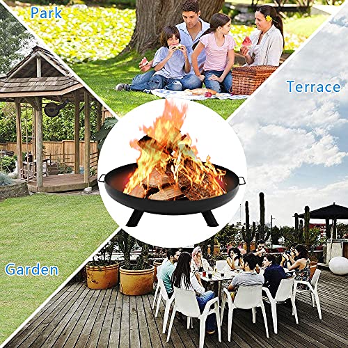 Warmiehomy Fire Pits for Garden, Outdoor Fire Pit with Stand,Cast Iron Fire Pit,Garden Patio