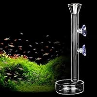 AnxunJim Crystal Glass Aquarium Shrimp Feeder Tube & Dish - Clear Feeding Tray for Fish Tanks