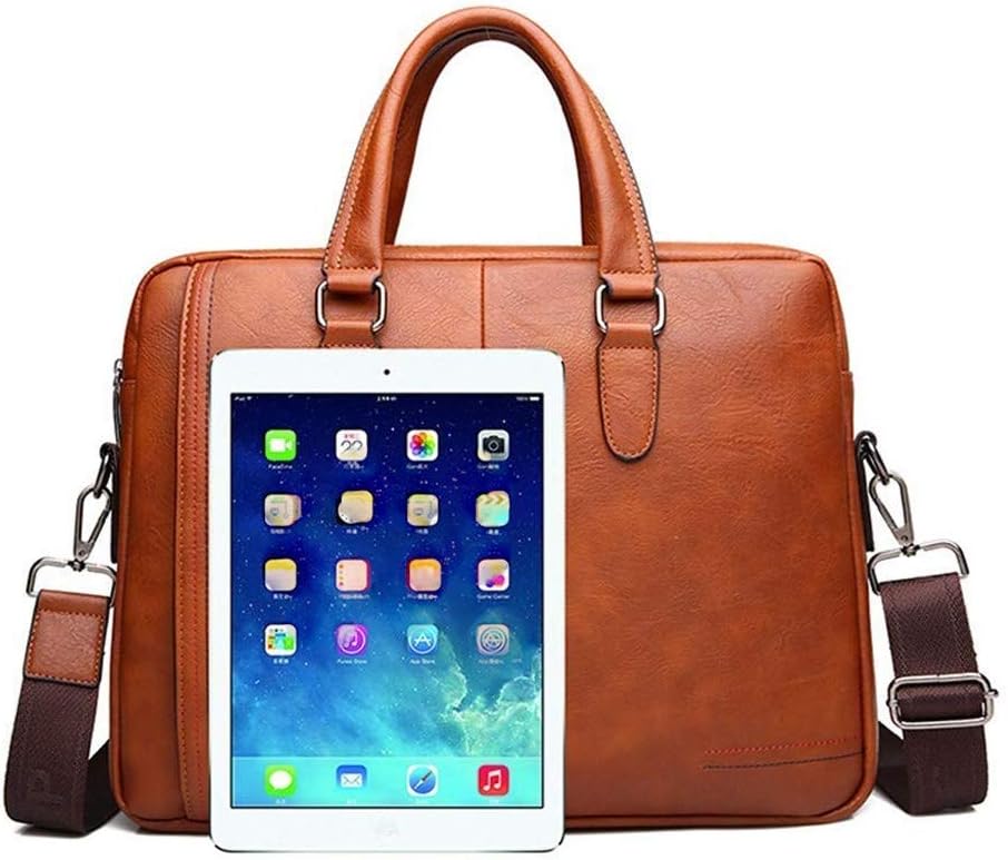 SIDUFHAOPKLL Genuine Leather Briefcases For Men Laptop Bag Messenger Cross Body Shoulder Computer Satchel image 3