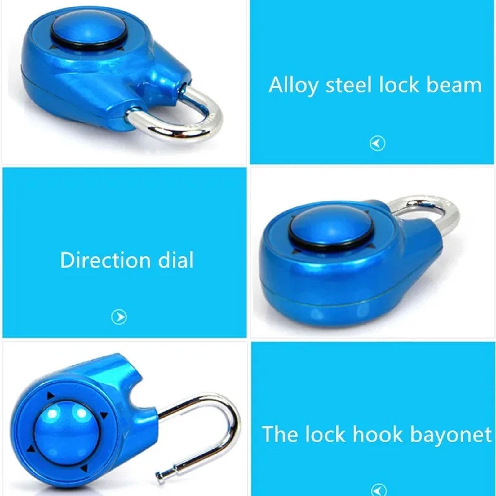 Cadenas directionnel à combinaison portable avec mot de passe - Serrure de porte antivol pour salle de sport, école, salle d'évasion, club