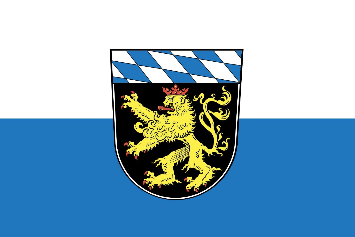 Oberfranken Flagge – 90 X 150 Cm, Querformat, Aus Wetterfestem Polyester, 100% Made In Germany